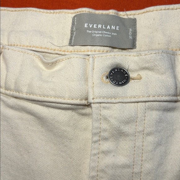Everlane women’s ecru ivory crop cheeky jeans. 5 pocket organic cotton. 33. EUC - Picture 5 of 12